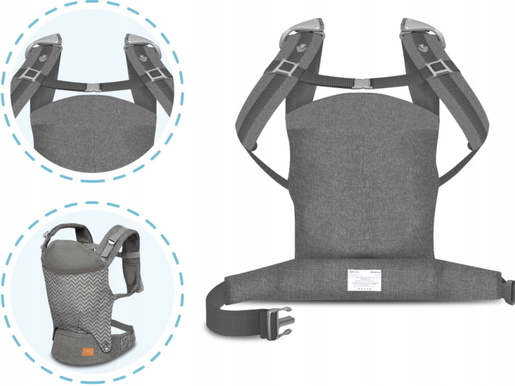 Lionelo dječja nosilica - klokanica MARGAREET srebrno- siva