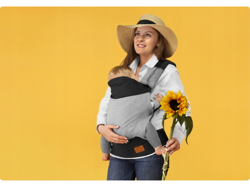 Lionelo dječja nosilica - klokanica MARGAREET srebrno- siva