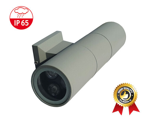 X-LIGHT zidna LED lampa, 2x3W, topla bijela 3000K, IP-65, siva