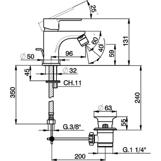 CISAL TENDER C200055021 slavina za bide, krom