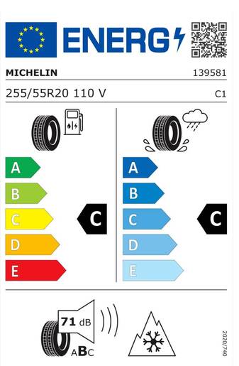 Michelin 255/55R20 110V PILOT Alpin 5 SUV XL TL, Pot: C, Pri: C, Buka: 71 dB