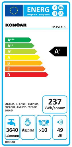 Končar perilica posuđa PP 45I.AL6*rasprodaja_oštećenje_TPNJ