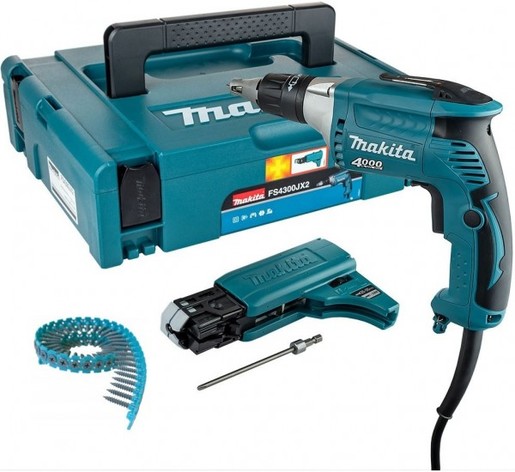 MAKITA izvijač FS4300JX2 (570W,0-4000) + razvrstani vijci F-30913
