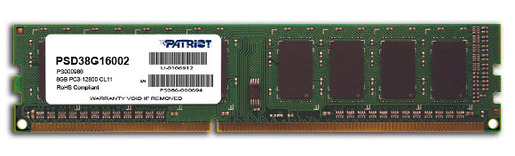 Memorija Patriot 8GB DDR3 1600MHz, Signature, U-DIMM (PSD38G16002)