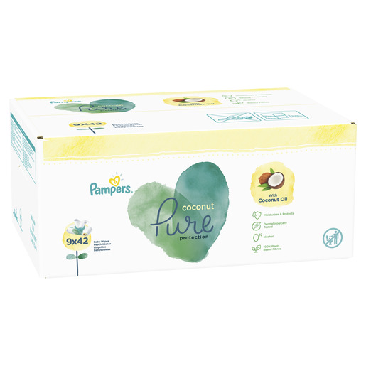 Pampers Coconut Pure vlažne maramice 9x42 kom