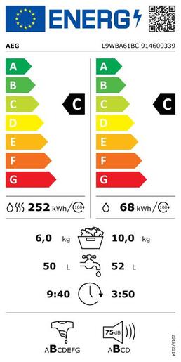AEG perilica sušilica rublja L9WBA61BC