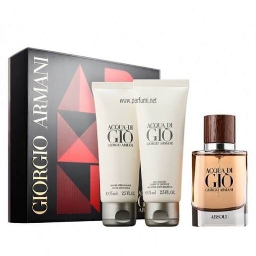 Giorgio Armani Acqua Di Giò Absolu set: EDP 40 ml, gel za tuširanje 75 ml, balzam 75 ml / muški poklon set
