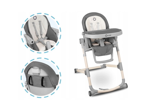 Lionelo dječja hranilica Cora, siva