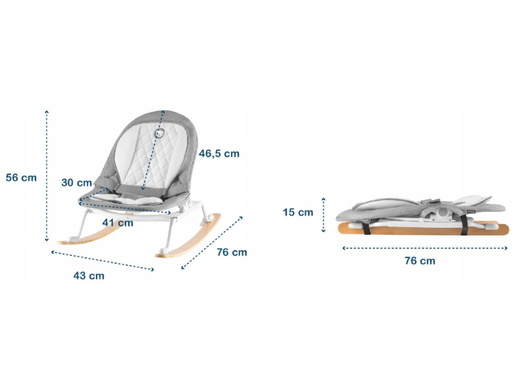 Lionelo dječja zibalica Rosa, siva-bijela