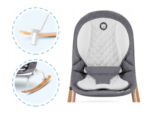 Lionelo dječja zibalica Rosa, siva-bijela