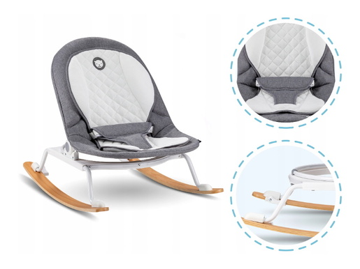 Lionelo dječja zibalica Rosa, siva-bijela