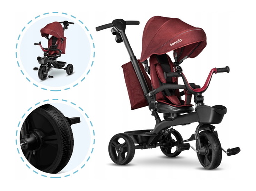 Lionelo tricikl Kori, 2 u 1, okvir od magnezija, crveni