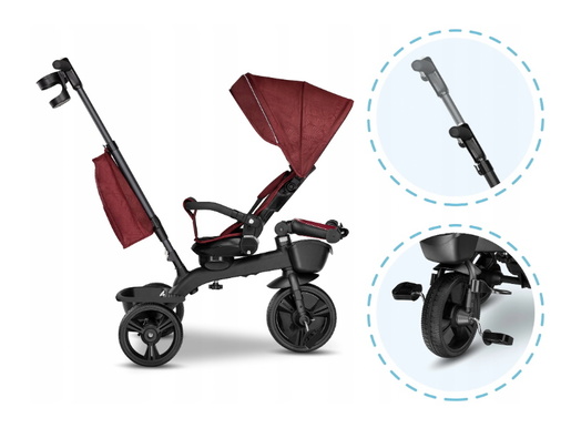 Lionelo tricikl Kori, 2 u 1, okvir od magnezija, crveni