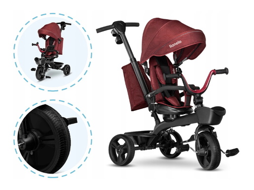 Lionelo tricikl Kori, 2 u 1, okvir od magnezija, crveni
