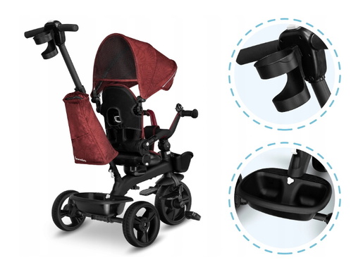 Lionelo tricikl Kori, 2 u 1, okvir od magnezija, crveni