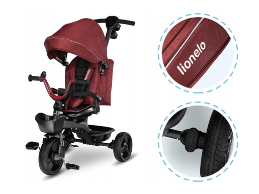 Lionelo tricikl Kori, 2 u 1, okvir od magnezija, crveni