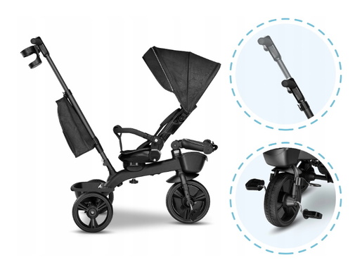 Lionelo tricikl Kori, 2 u 1, okvir od magnezija, sivi