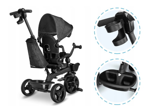 Lionelo tricikl Kori, 2 u 1, okvir od magnezija, sivi