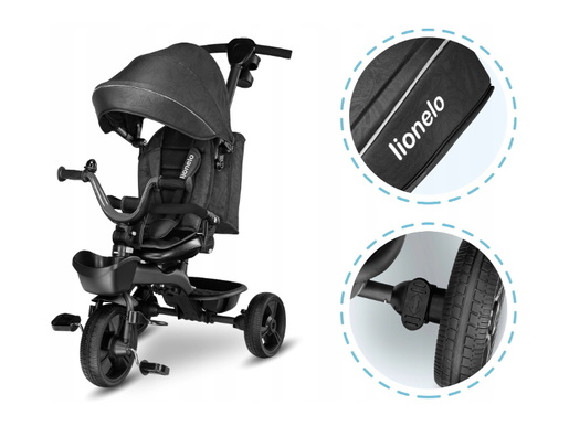 Lionelo tricikl Kori, 2 u 1, okvir od magnezija, sivi