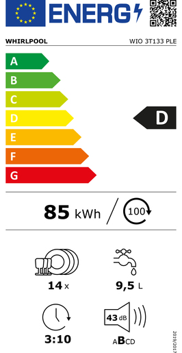 Whirlpool perilica posuđa WIO 3T133 PLE