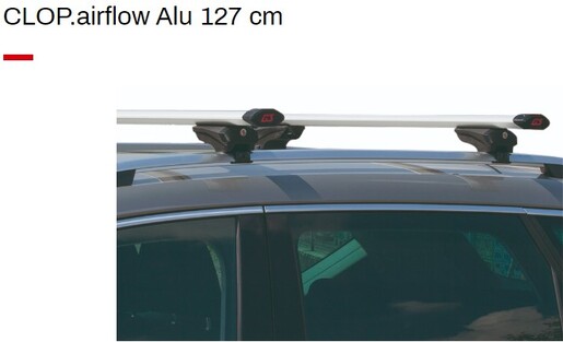 G3 krovni nosač CLOP Airflow aluminij 127cm, za integrirane odvojene uzdužne vodilice