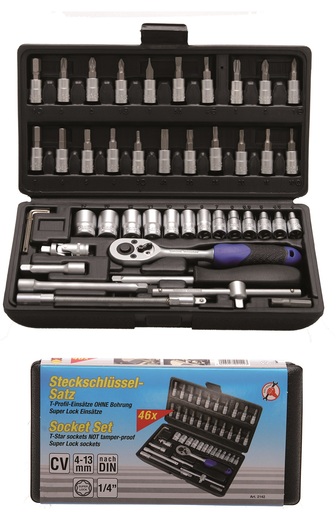 BGS Set nasadnih ključeva i bitova 4-13mm 1/4" 46dij. Kraf. 2142