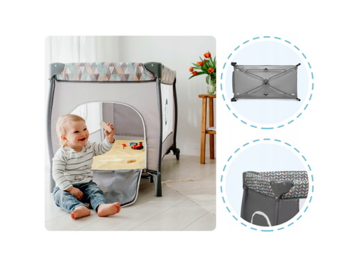 Lionelo dječji prijenosni krevetić Sven PLUS, siva-scandi, 5g JAMSTVA