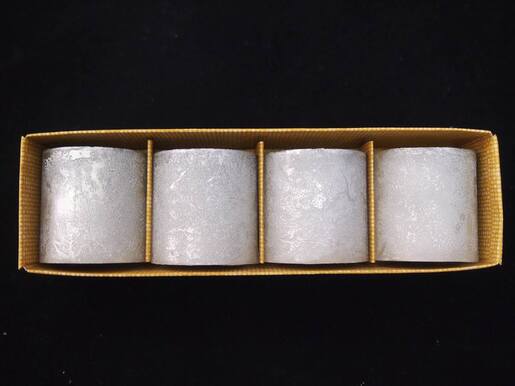 Svijeća metalik 4.3x5cm. 4kom - srebrna