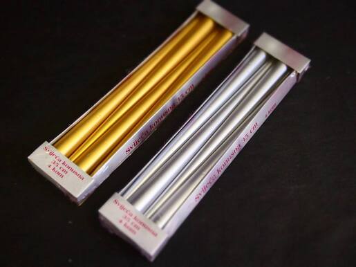 Svijeća Konus 35cm metalik zlatna 4kom