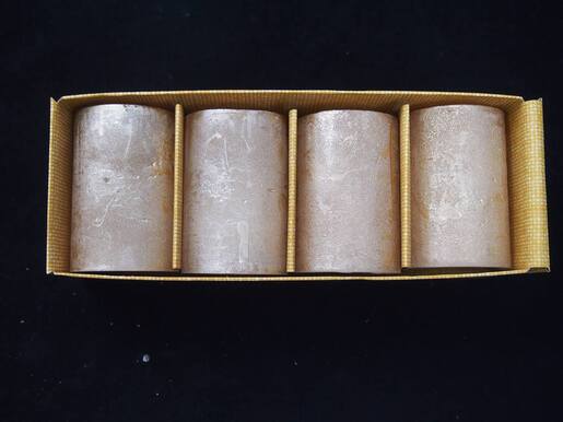 Svijeća metalik 5x7.5cm. 4kom - sv. roza