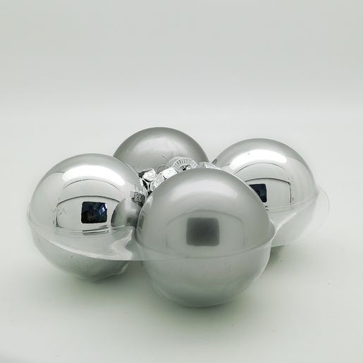 Staklene kuglice 8 cm/8kom - srebrne S/M
