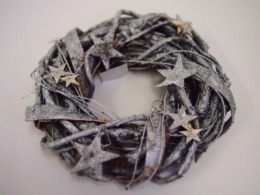 Vijenac sa zvjezdicama posrebreni 26cm