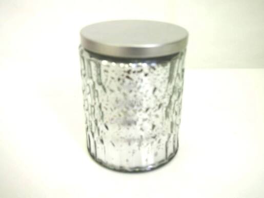 Svijeća u čaši s poklopcem 7x9cm - srebrna miris