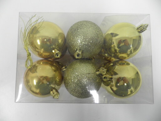 Plastične kuglice 6cm/12kom - zlatna S/G/P