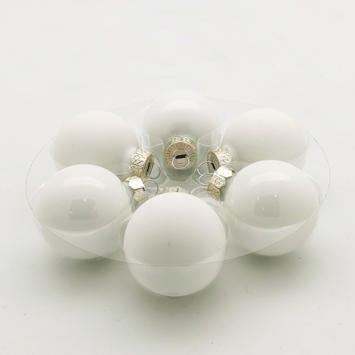 Staklene kuglice 4 cm/24kom - bijele S/M