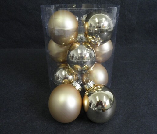 Staklene kuglice 6 cm/12kom - zlatna S/M