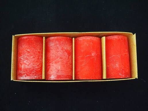 Svijeća frost 5x7.5cm. 4kom - crvena