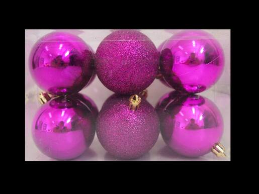 Plastične kuglice 6cm/12kom - magenta
