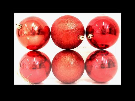 Plastične kuglice 8cm/6kom - crvena