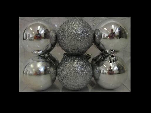 Plastične kuglice 6cm/12kom - srebrne