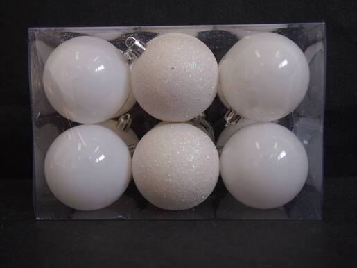 Plastične kuglice 6cm/12kom - bijela