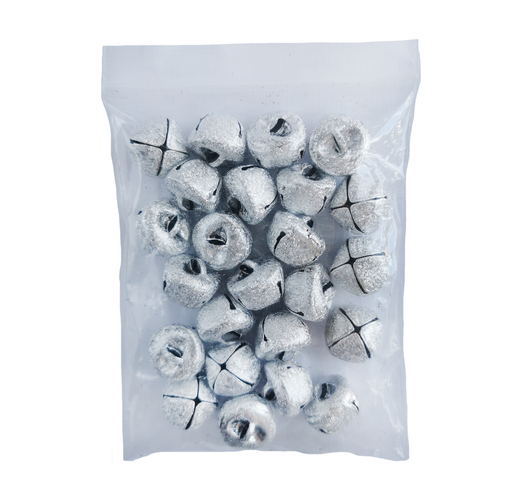 Dekorativni metalni praporci 1.8cm 24kom-srebrna frost