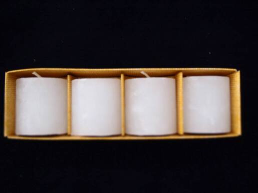 Svijeća frost 4.3x5cm. 4kom - bijela