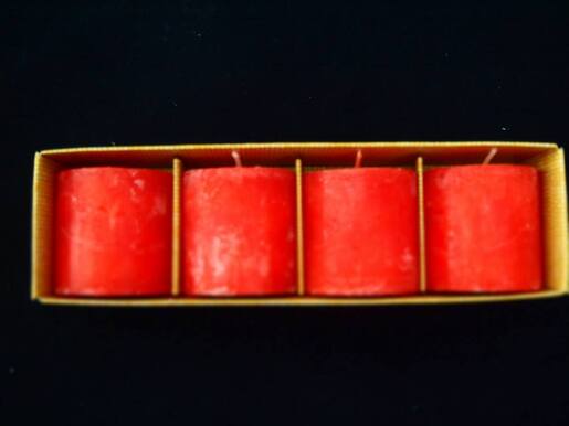 Svijeća frost 4.3x5cm. 4kom - crvena