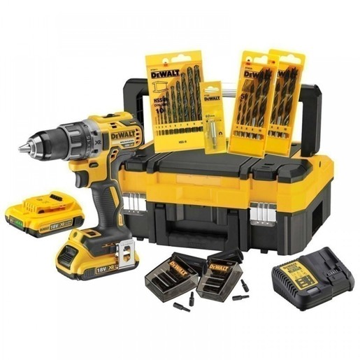 DEWALT akumulatorska bušilica-odvijač 18V, 2 x 2.0Ah + kofer i pribor DCK791D2T