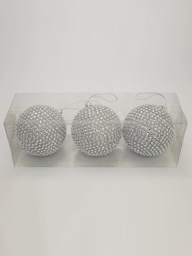 Stiropor kuglica - Srebrna 8 cm - 3 kom 86223