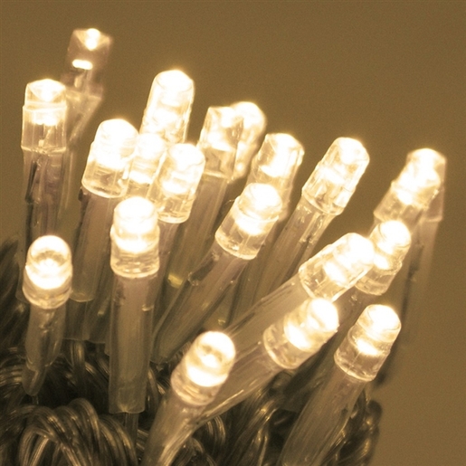 200 LED žaruljica TOPLO BIJELE - 10 metara - Prozirna žica - IP 44