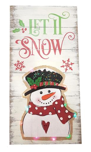 Drvena ploča sa LED svjetom LET IT SNOW - 30 x 60 cm