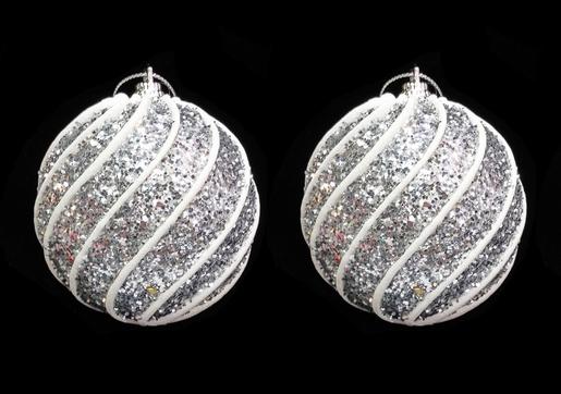 Stiropor kuglica - Srebrna 10 cm - 2 kom 83798, 83798