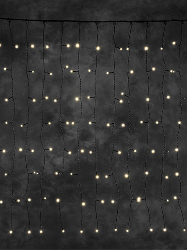 300 LED ZAVJESA - Gumena žica  - TOPLO BIJELA BOJA